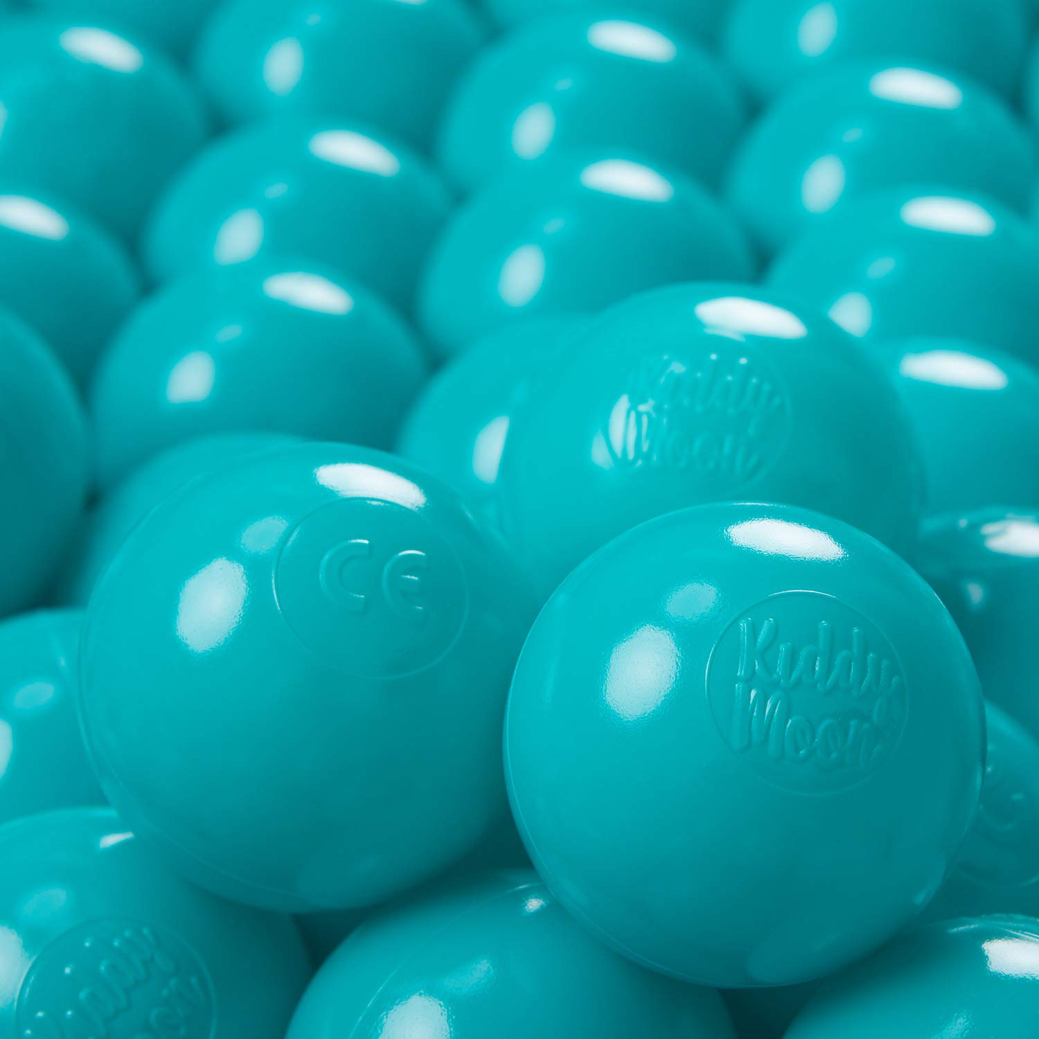 KiddyMoon Soft Plastic Play Balls For Children 1200 Balls/6Cm-2.36In Colourful Made In EU, Turquoise — image 1