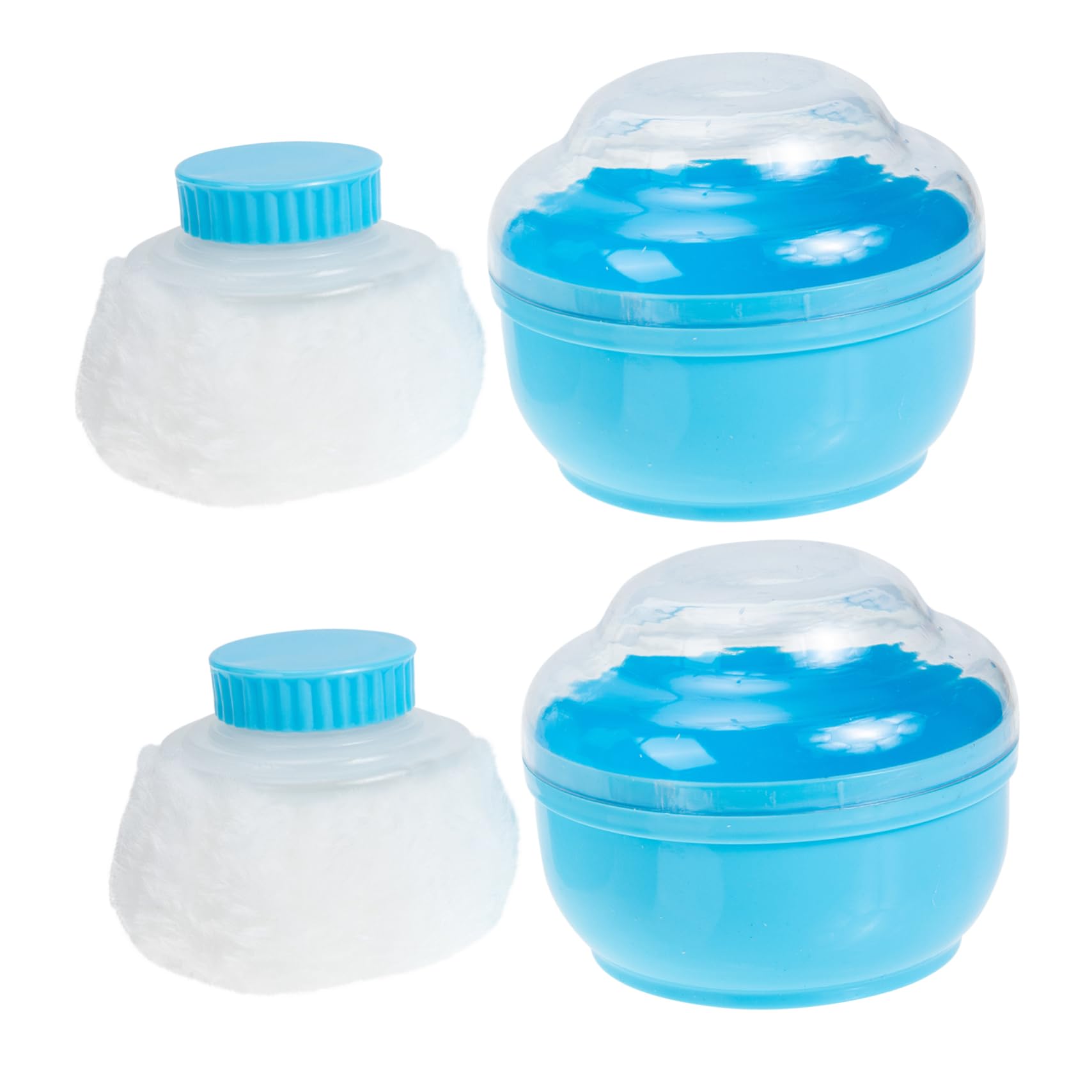 PartyKindom 2Sets Powder Puff with Storage Boxes Powder Puff Container for Talcum Makeup Puff Box for Home
