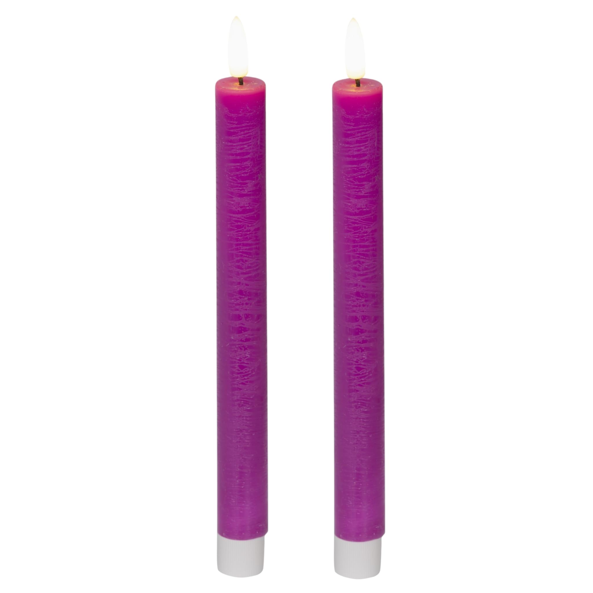 MIJOMA LED Real Wax Candle with Realistic Flame, Timer and Battery Operated, Indoor LED Candle with Warm White Light, Natural Look (Pink - Smooth Surface, Diameter 2 cm x 24 cm) — image 1