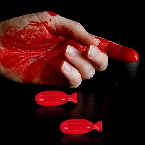 Miniatura 3 de ABOOFAN 10 cápsulas de píldoras de sangre falsas cápsulas de vampiro maquillaje etapa sangre Halloween divertido broma terror broma juguete
