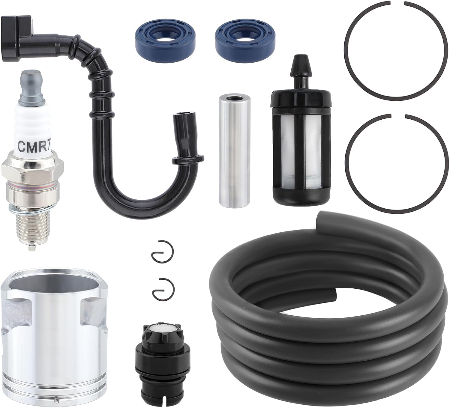 BG86 BG86C Cylinder Piston Kit for Stihl Blowers Parts BG86 BG86C BR200 SH86C SR200 4241 020 1203 & 4144-007-1012 Gasket Rebuild Kit & Fuel Line Hose Vent