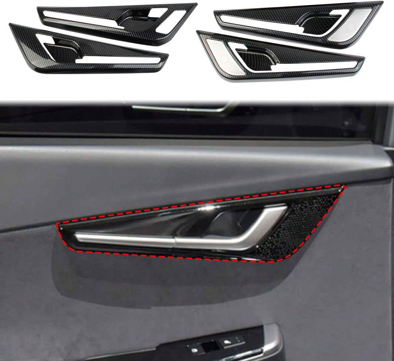 Carbon Fiber Inner Door Handle Cover Trim Accessories for KIA EV6 2022+