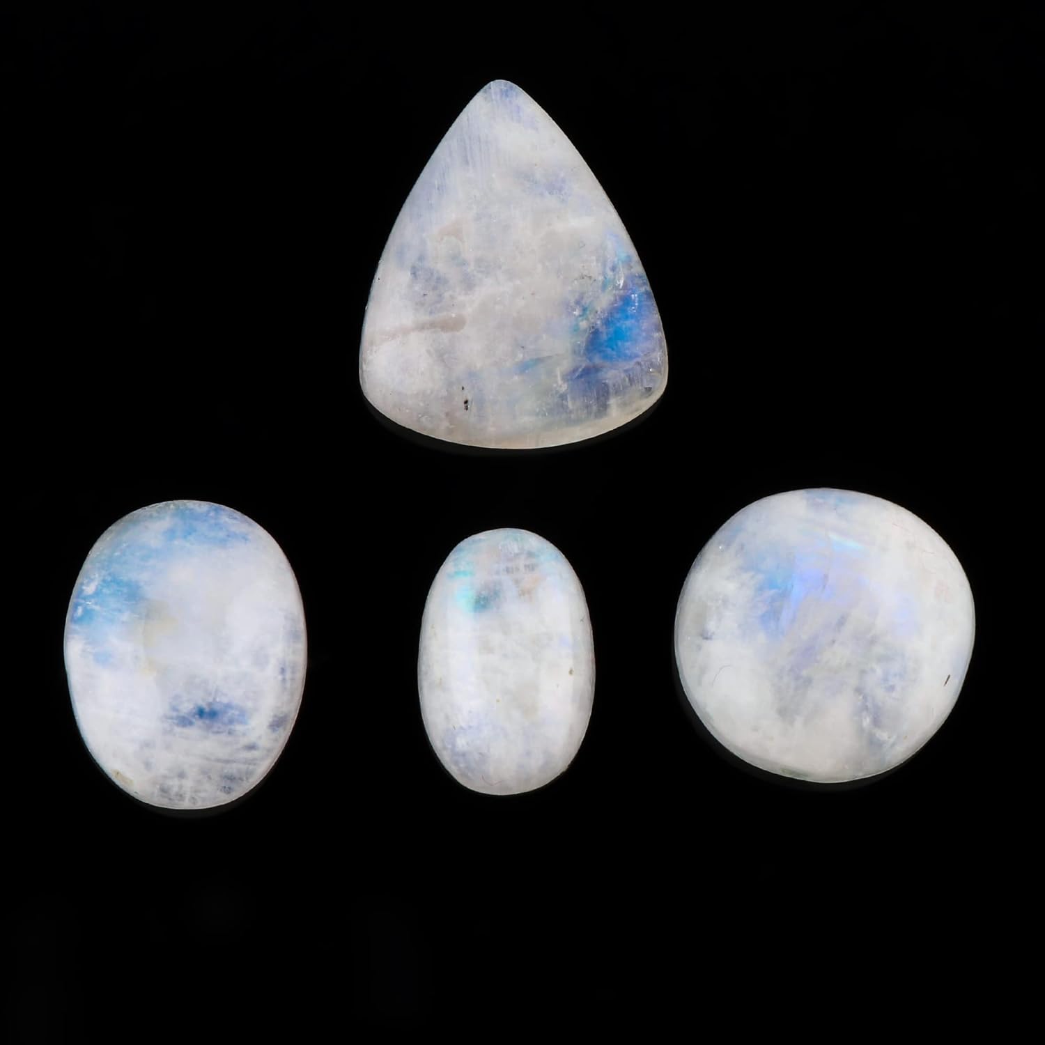 TGH Natural Rainbow Moonstone Gemstones Wholesale Cabochons Lot, Jewelry Making Loose Polished Gems, DIY, Wire Wrapping, Reiki, Healing Crystals, Bulk Deal, 50 Carat Lot, Valentine Day Gift - Image 3
