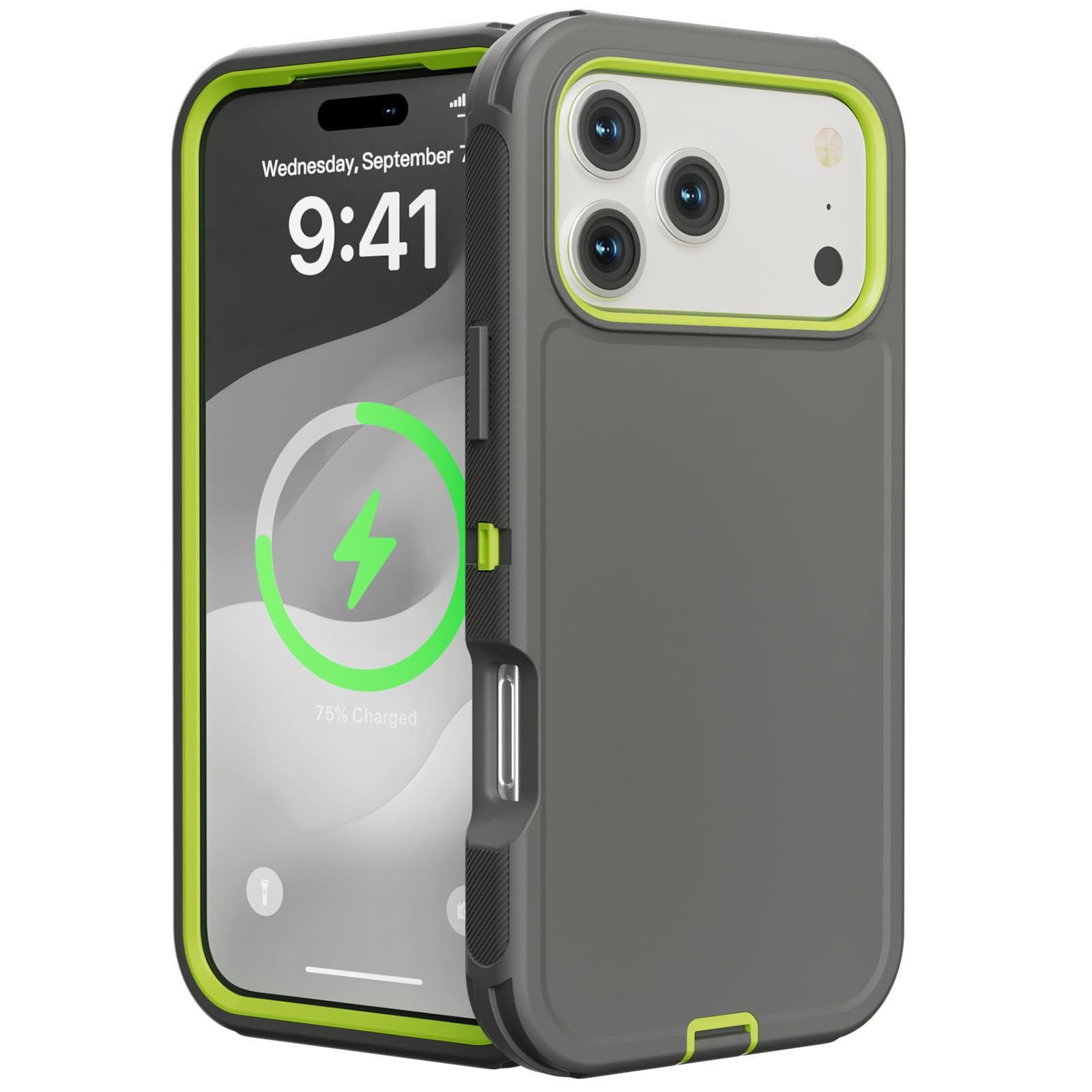 Funda Antigolpes para iPhone 17/17 Pro/17 Air/17 Pro MAX, Carcasa Protectora Rígida De PC Esmerilada Compatible con Carga Inalámbrica,17pro MAX,Green