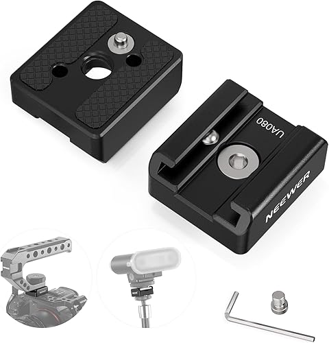 Miniatura 9 de NEEWER Paquete de 2 adaptadores de montaje de zapata fría con tornillos de 14 pulgadas para micrófono de monitor de luz LED flash, soporte de zapato