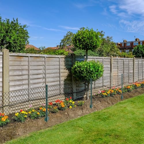 YESON 10 Pack U Post 3 Feet Height, Sturdy Metal Fence Posts Green for Garden Patio & Lawn by YESON - Image 6