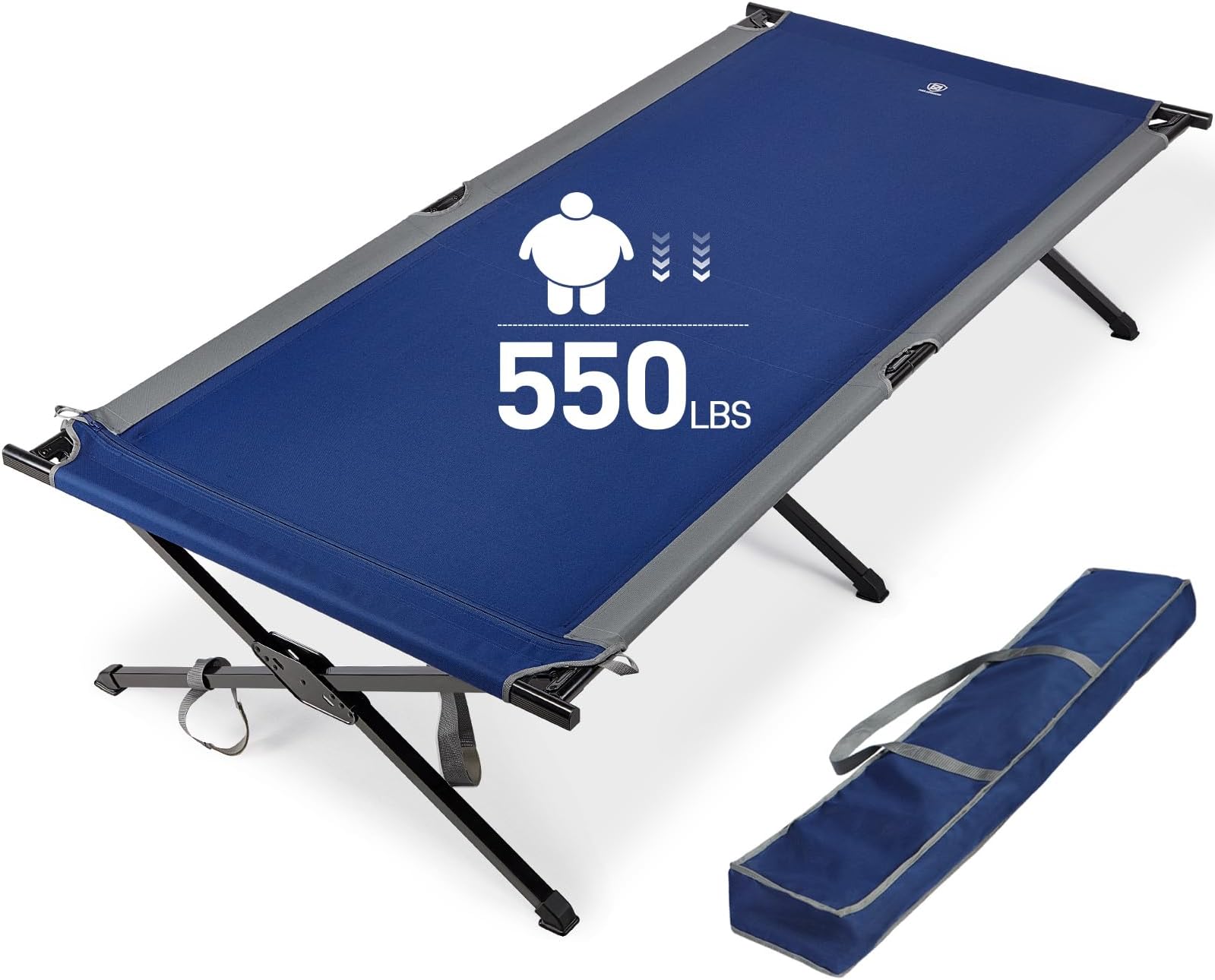 EVER ADVANCDED camping cot dark blue grey