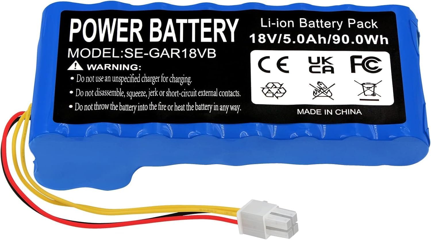 Batería para robot cortacésped Husqvarna Automower 320 330X 420 430X 440 450X 520 550 – 18 V 5000 mAh Li-Ion batería de repuesto para robot cortacésped – Equivalente a 589 58 57-01/588 14 64