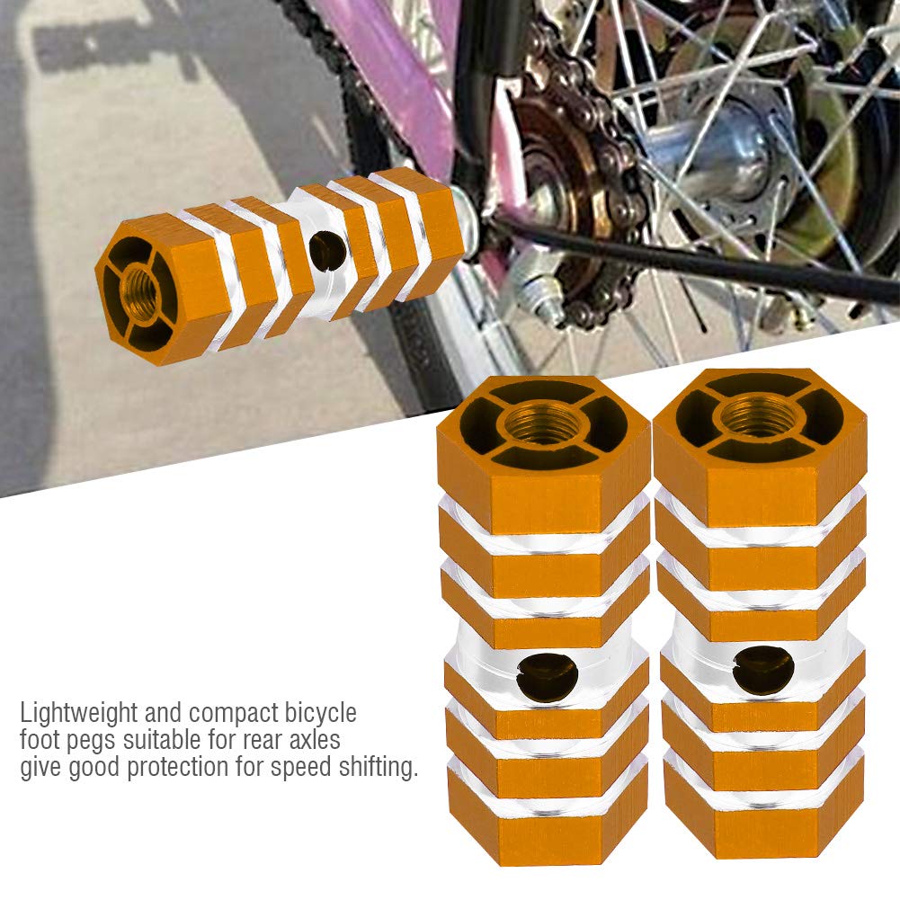 SWZHAI Pioli per bici per assi da 3/8, 2 paia, in lega di alluminio, antiscivolo, pioli per bicicletta BMX, per mountain bike, ciclismo, pedane posteriori per acrobazie, colore nero