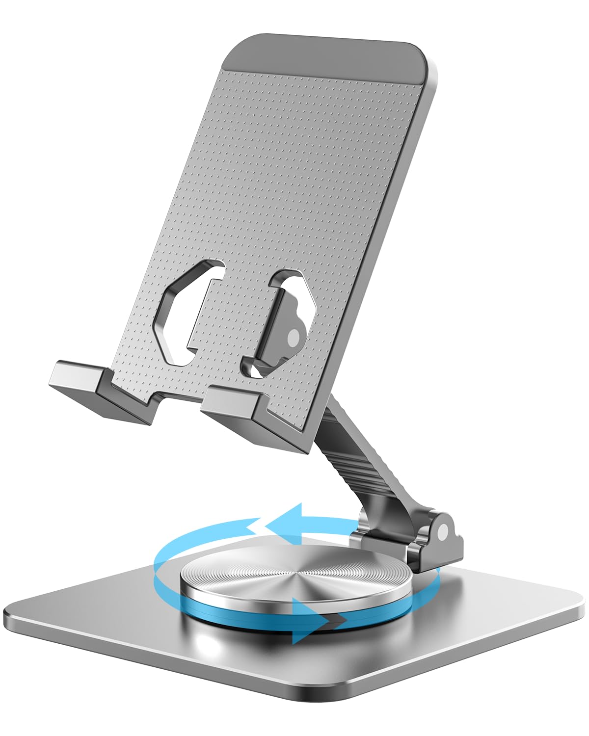 SOJUNER Cell Phone Tablet Stand for Desk Aluminum Adjustable Holder for iPhone iPad Smartphones Foldable Mount with 360
