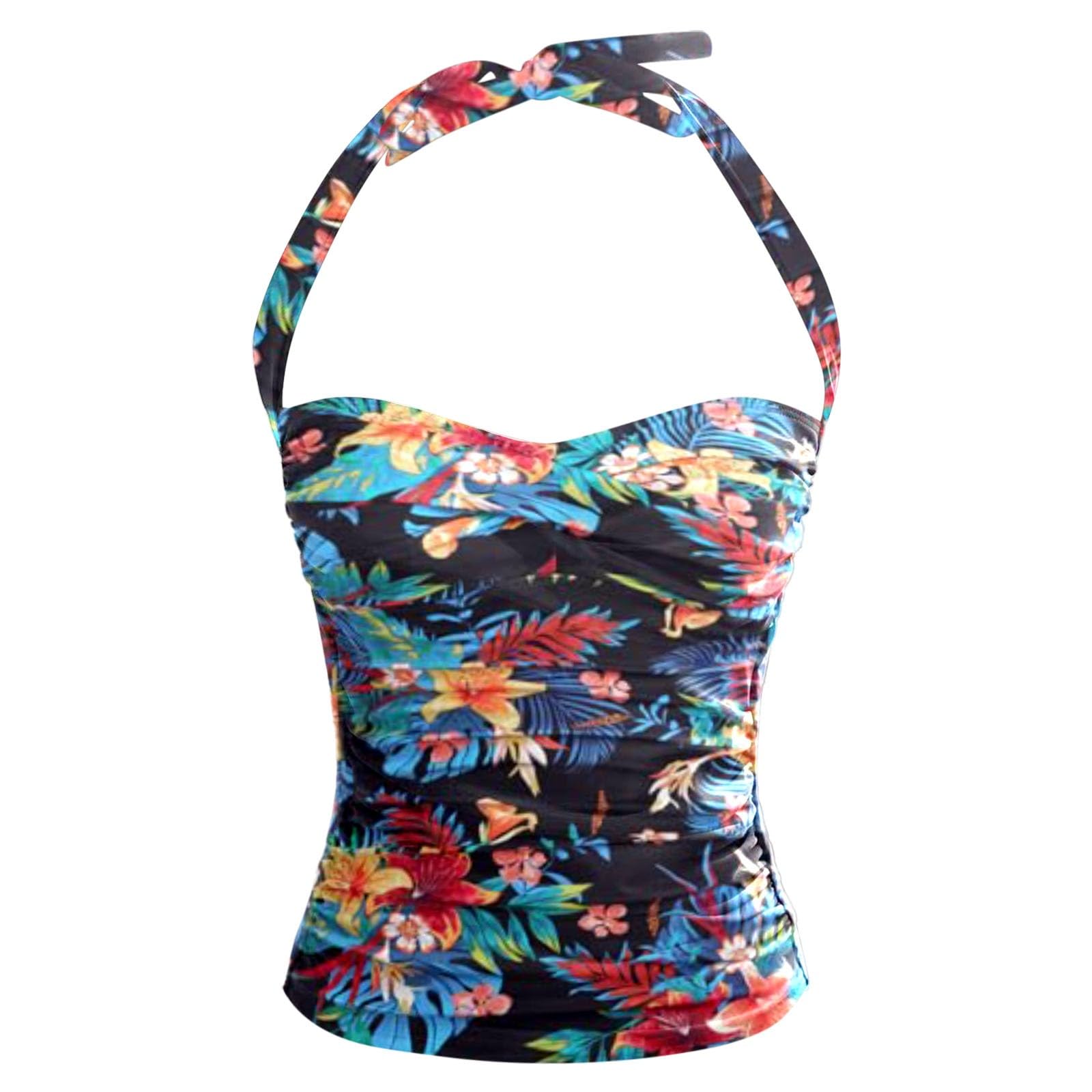 Damski Strój Kąpielowy Tankini Top Do Pływania Bez Dołu, Szary, XL