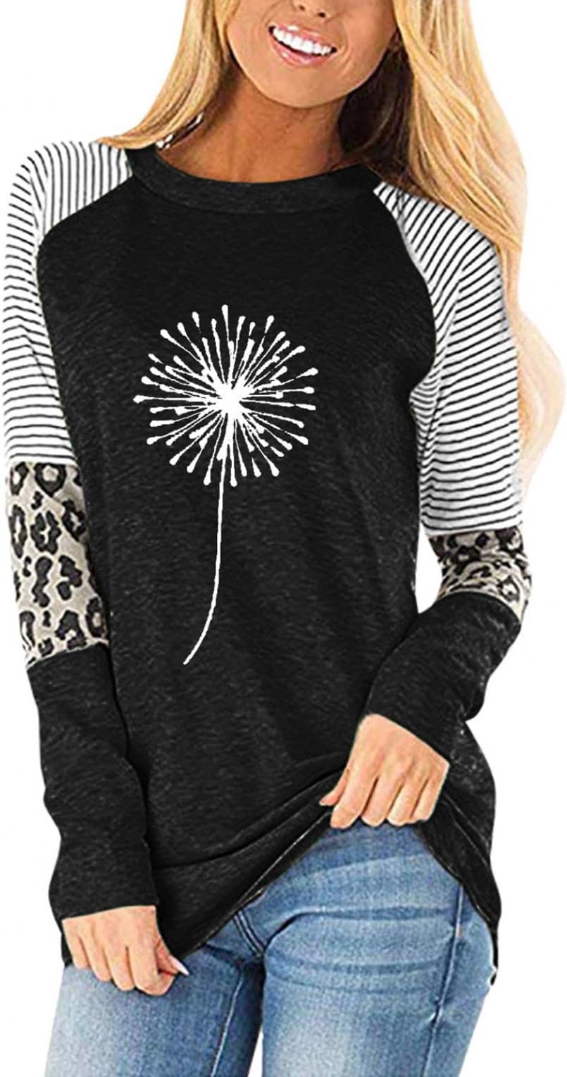 Tunic Tops for Women, Womens Color Block Long Sleeve Shirts Crew Neck Twisted T Shirt Tops Casual Fall Tunic Blouses