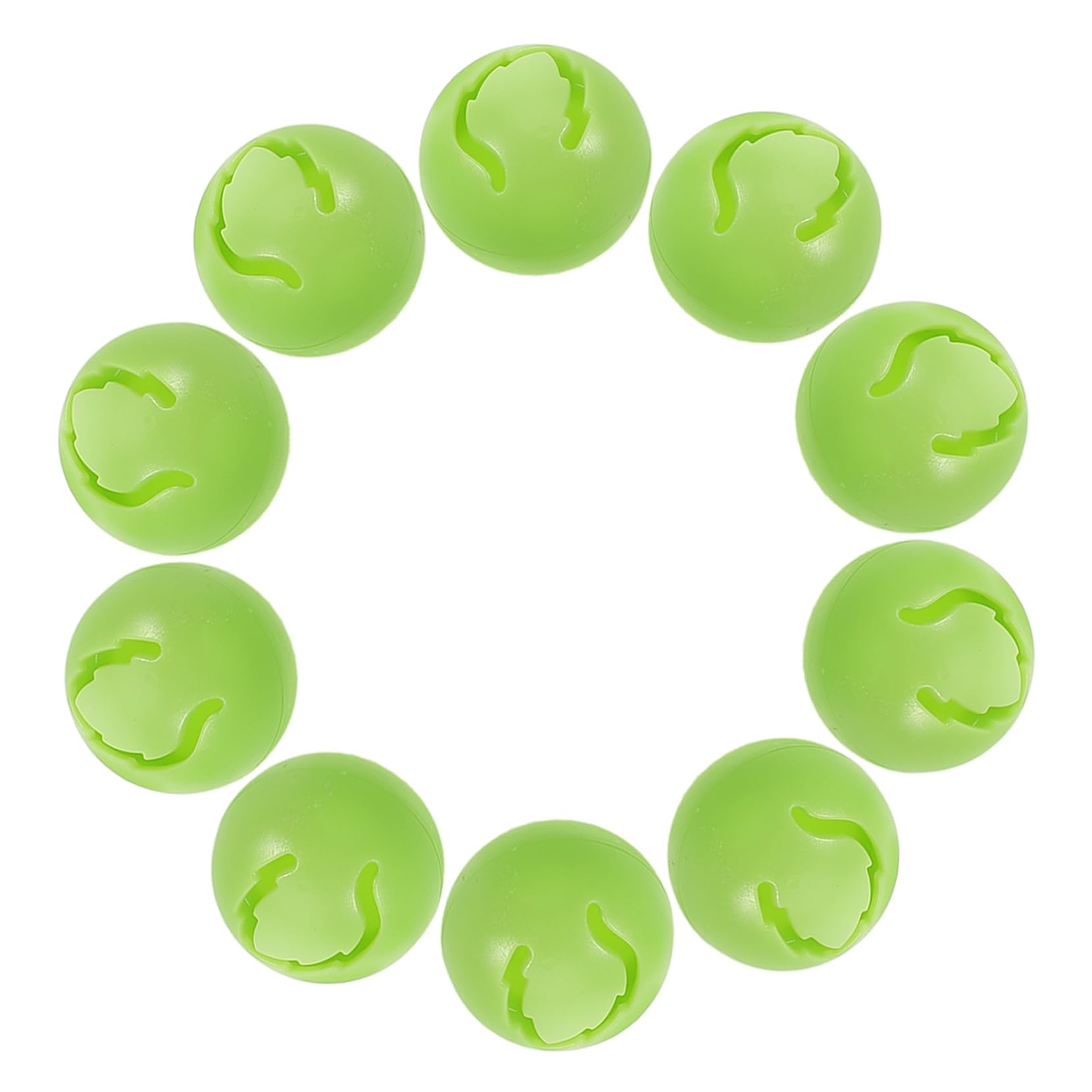 SUPVOX 10pcs Cat Toys Rattle Balls Green Pet DIY Toy Bell Rattle Box Parts for Small Animals