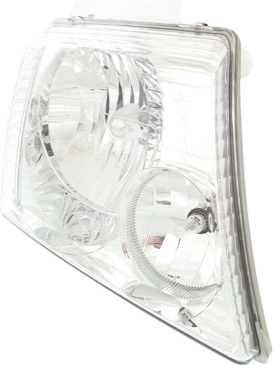 Headlight Assembly Kit for Ford for Explorer Eddie Bauer/Limited/Xls/XLT 02-04 Left and Right 4pc Without Bult-Corner Light Clear & Amber Lens Auto Body Repair-Part Name