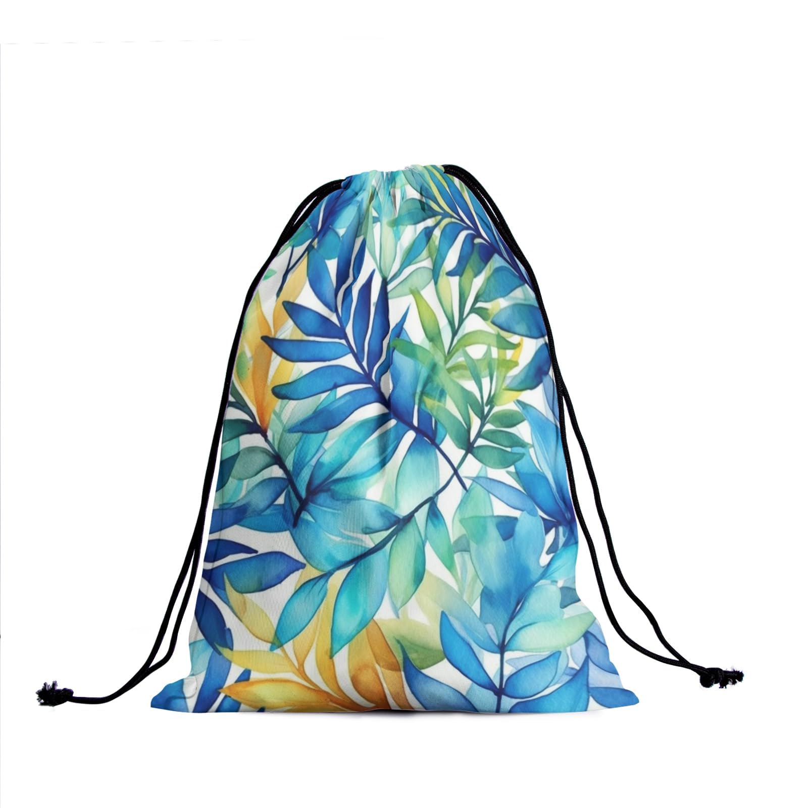 Watercolor Leaf Gymnastics Grip Bag - Abstract Leaves Lightweight Small Grip Bag for Gym Sports Storage