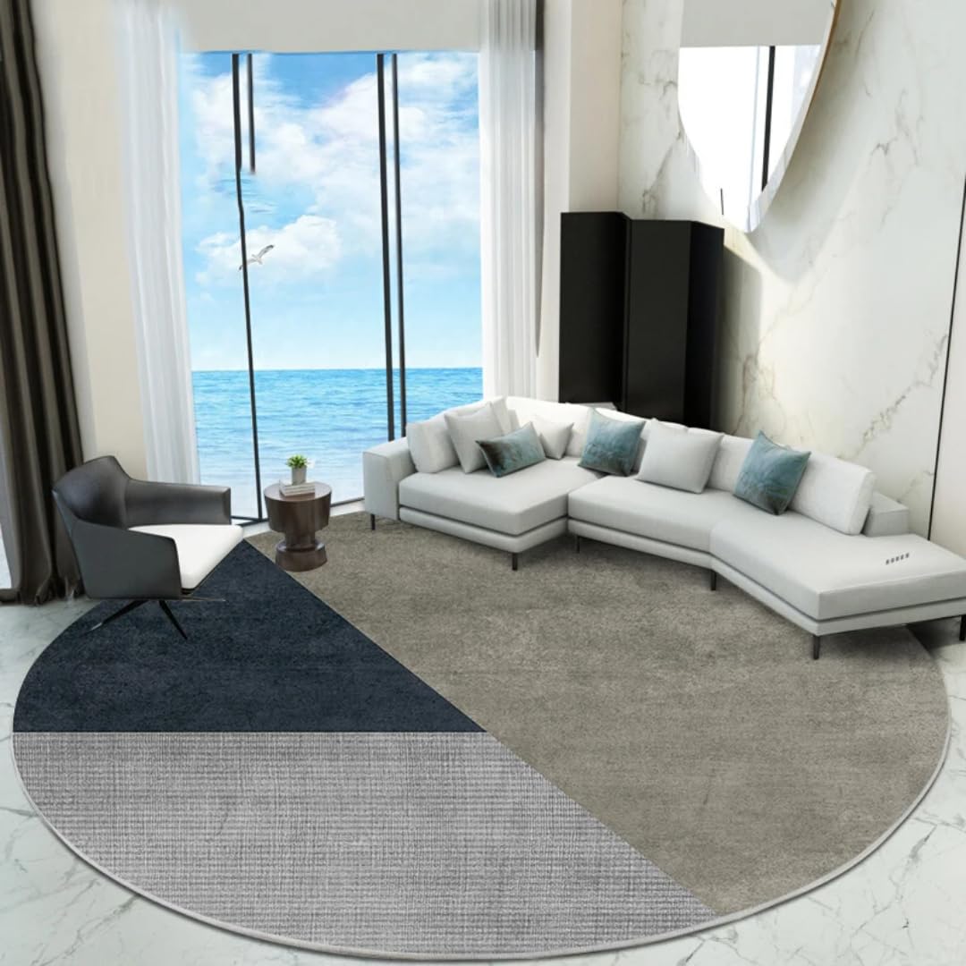 Tapis rond salon chambre poils courts tapis épais 180 x 180 cm modèle E-69