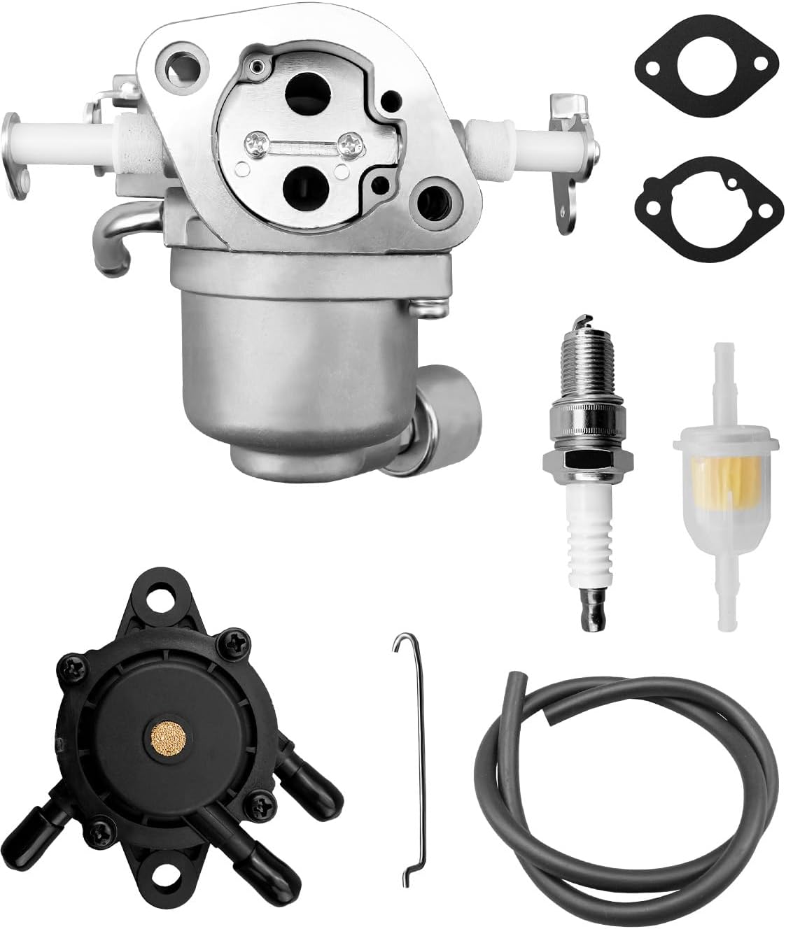 595321 Carburetor Fit for B&S 44N877 Gas Engine Husqvarna 24v54 Lawn Mower, Carb Tune Up Kit with Filter Fuel Pump Spark Plug