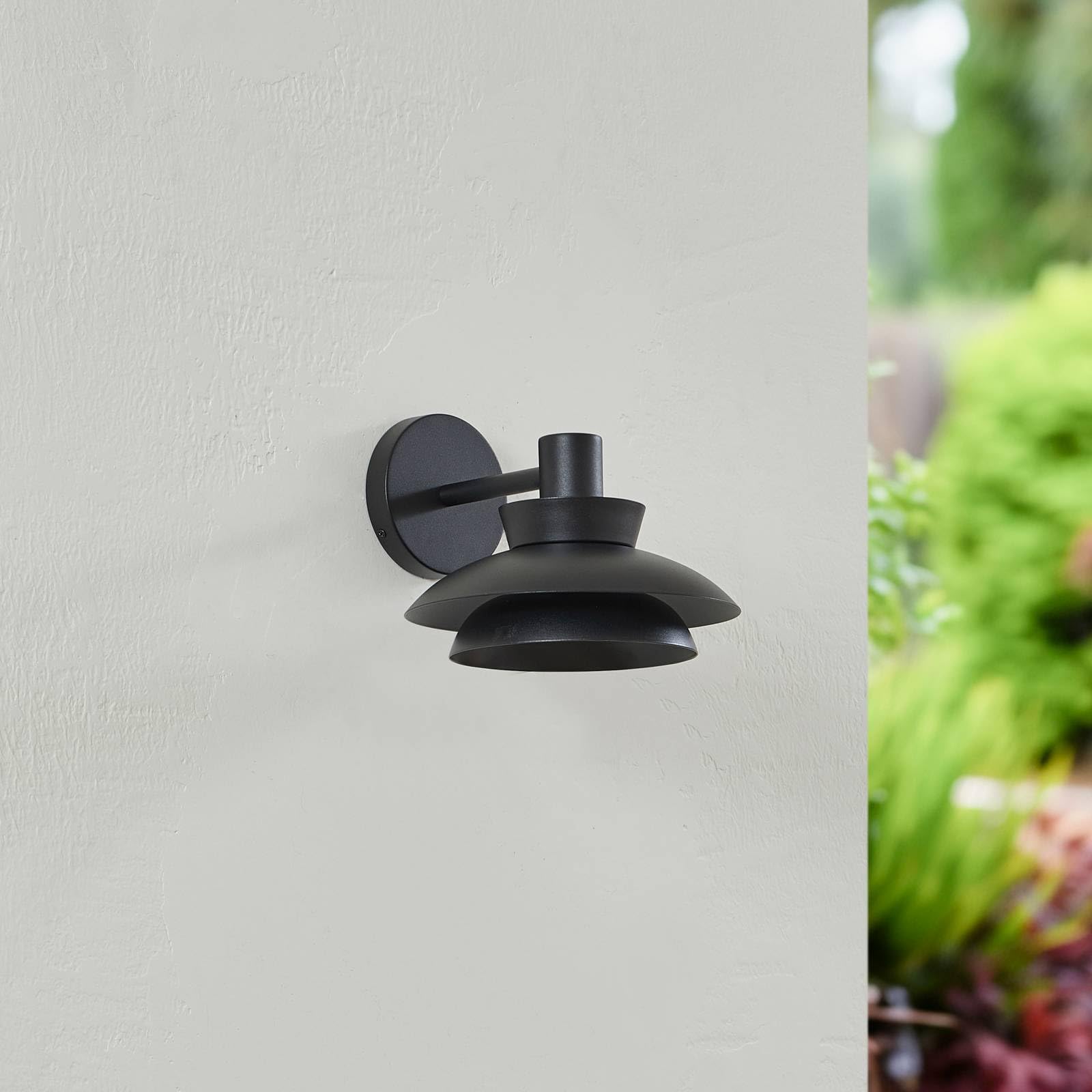 Lucande Wandleuchte außen Thais (spritzwassergeschützt (Modern) in Schwarz aus Metall (1 flammig, E14) - Außenwandleuchten Wandlampe Led Außenlampe Outdoor für Außenwand/Hauswand Haus