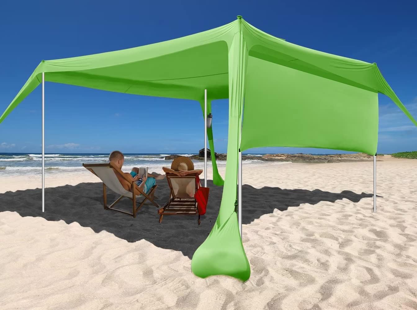 easierhike Beach Sunshade with Side Wall Shade Windproof Design,Sun Shelter UPF50