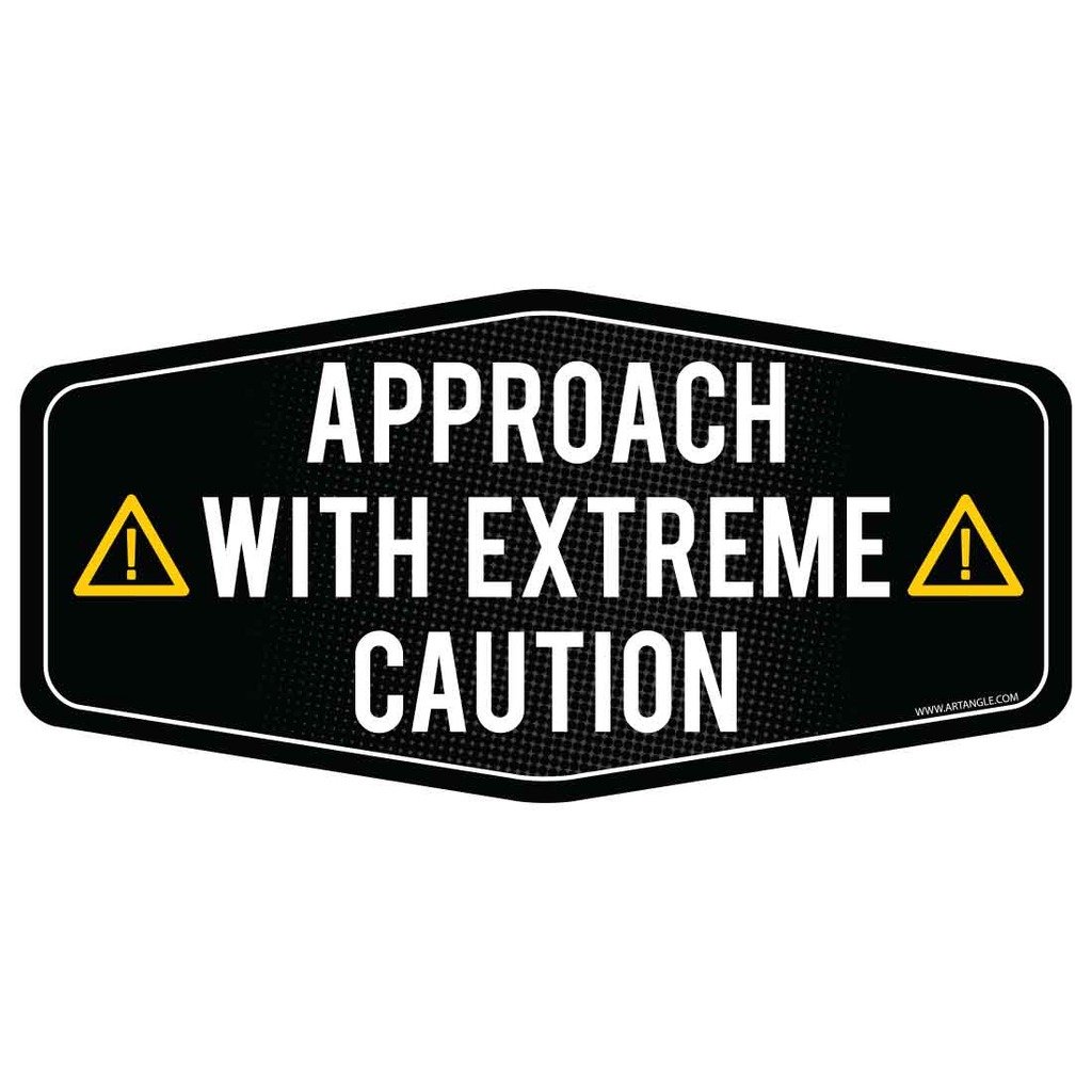 Artangle Approach with Extreme Caution Car Sticker