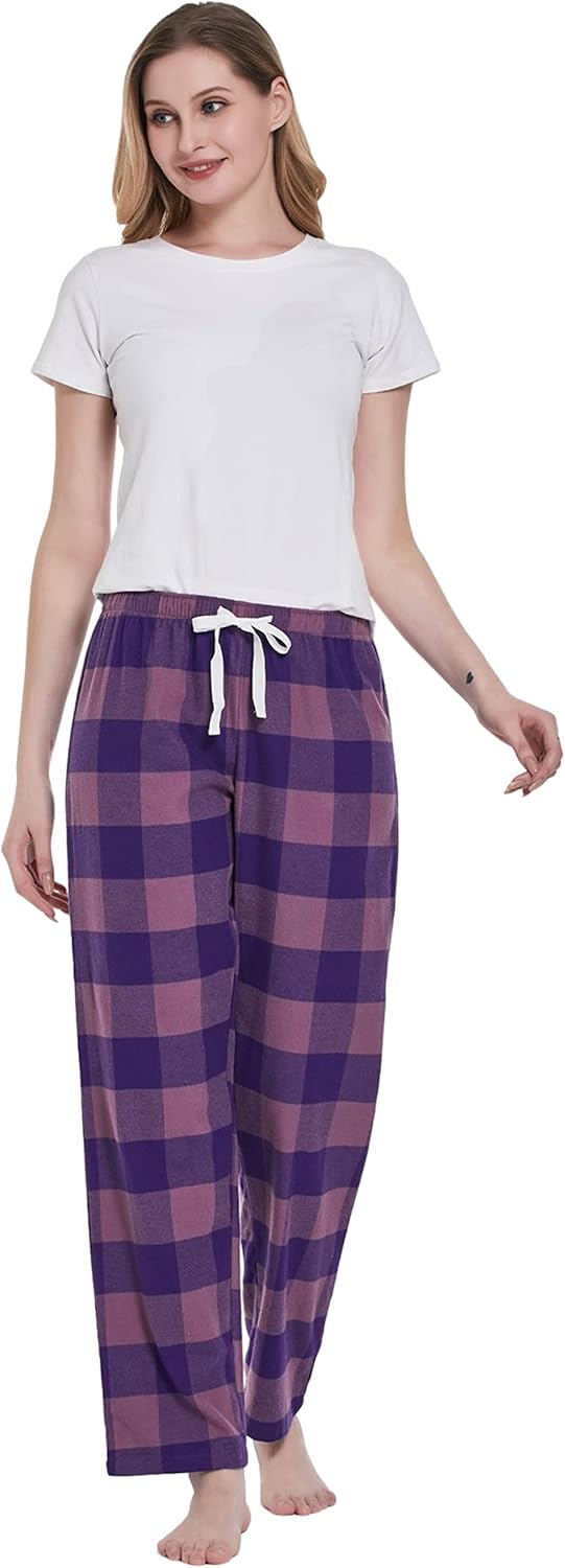 YINCOZI Women's Cotton Super Soft Plaid Flannel Pajama Pants/Lounge Pants - Image 6
