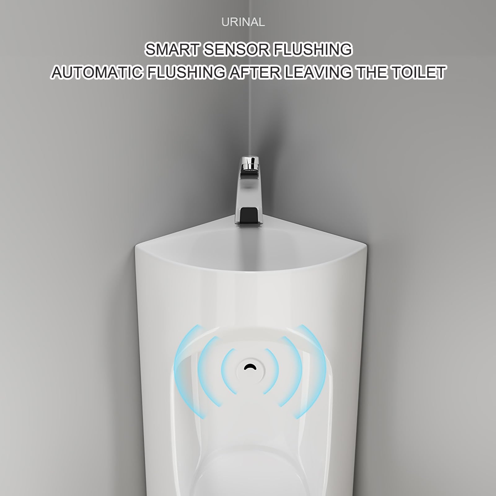 Montowany na ścianie pisuar dla dorosłych mężczyzn z umywalką i kranem Trwały porcelanowy pisuar do łazienek, hoteli, centrów handlowych i użytku domowego, oszczędność miejsca, łatwa instalacja