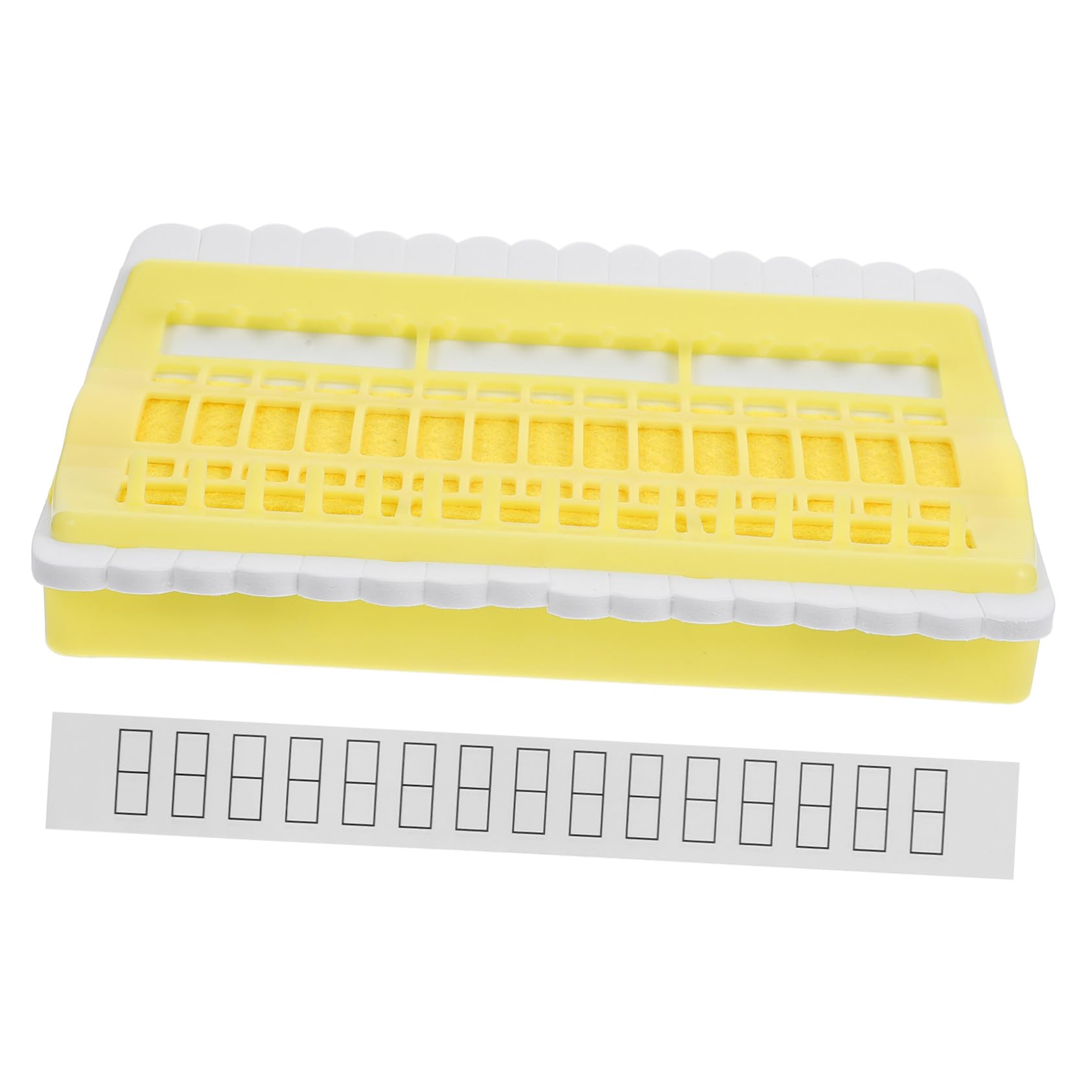 HAPINARY 30 Hole Cross Stitch Thread Organizer Compact Floss Organizer Thread Cards Yellow Embroidery Floss Holder for Quilting