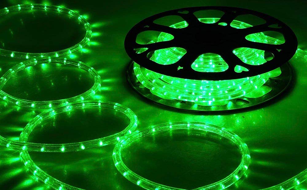 Radiato ES Led Strip Rope Lights Decorative Super Thin (108 Led Per Meter) Waterproof with Adapter.(Decoration Diwali Festive Lights) (Green, 10 Meter)