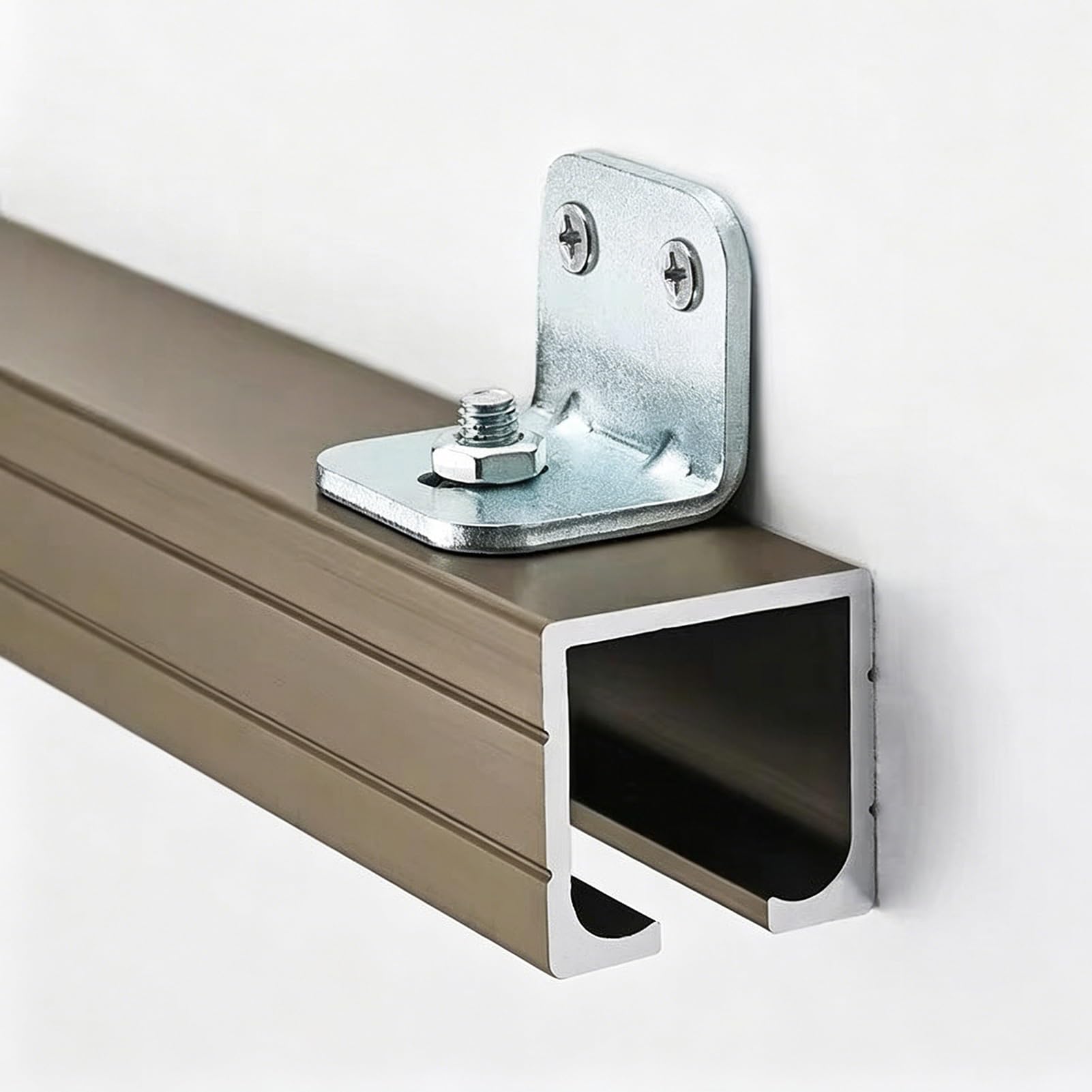 Jievmrs Wall Mount Pocket Door Hardware Kit, Soft Close Sliding Barn Door Guide for Wooden Doors, Study/Garage/storage Room Single Track Hardware System(2.7m/9ft)