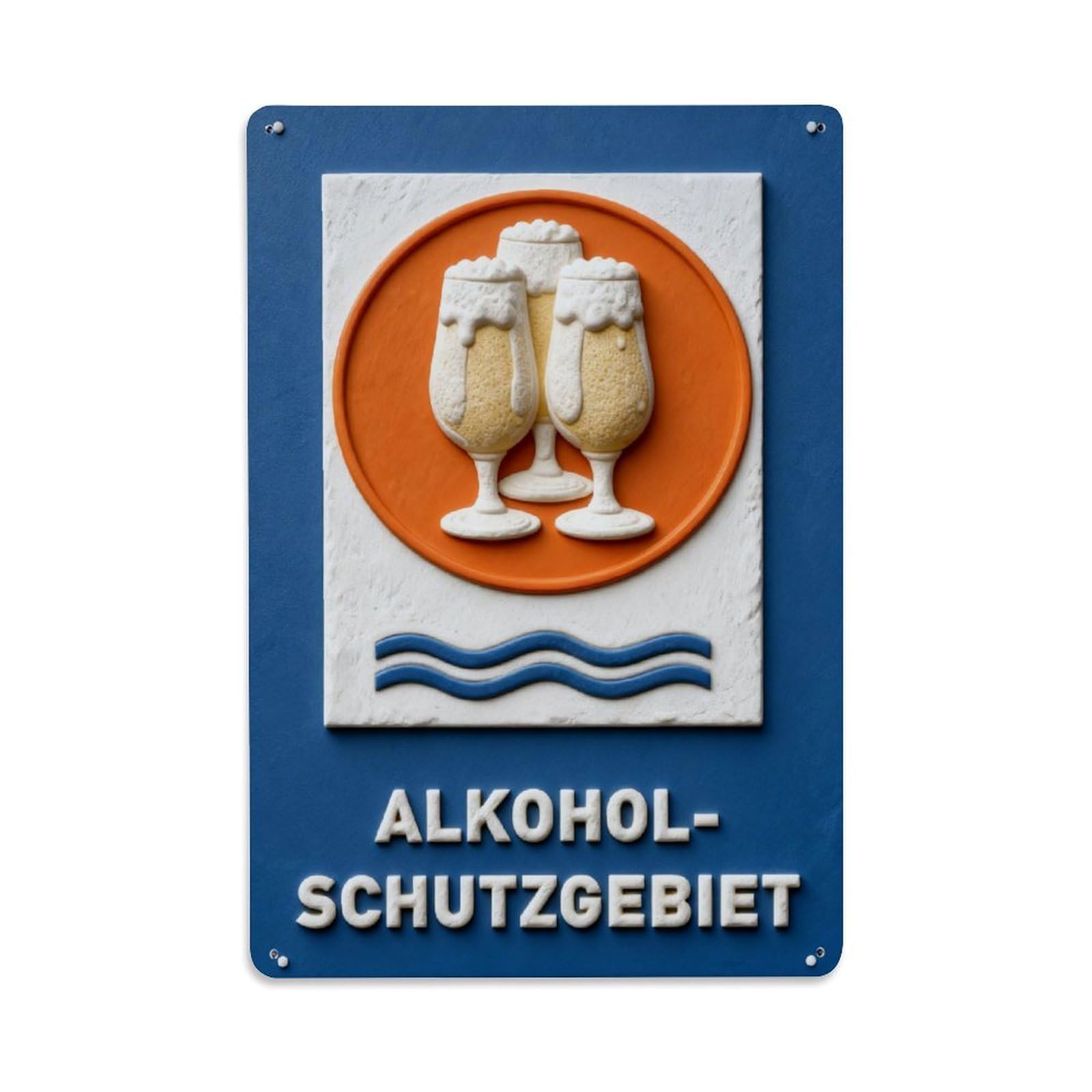 Alcohol Protection Area Sign Beer Glasses Vintage Metal Tin Sign Retro Wall Decor, Bar Garage Cafe Kitchen Home Wall Art Poster Decoration 8x12inches