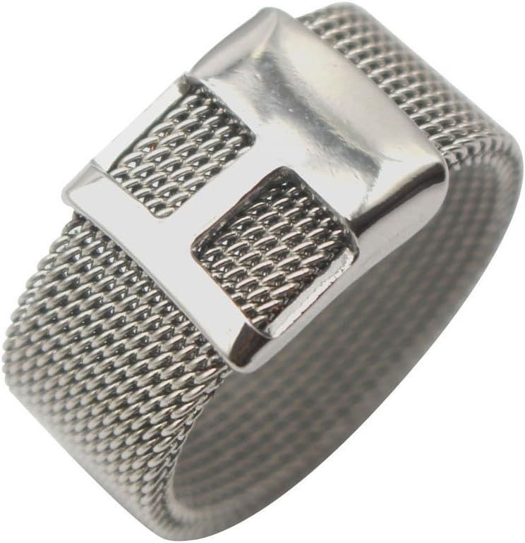 Stainless Steel Mesh Belt Buckle Rings for Men and Women Silver Wedding
