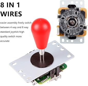 EG STARTS 2 Player Arcade Games DIY Kit Parts 2 Ellipse Oval Joystick Handles + 20 LED lit Arcade Buttons (Mixed Color Kit)