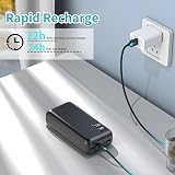 PowerBank 50,000 mAh Large Capacity, 22.5 W Power Bank PD20W Fast Charging External Mobile Phone Battery USB C with LED Display 3 Outputs & 2 Inputs Portable Charger for iPhone 16 15 14 13 12 Pro Max - 5