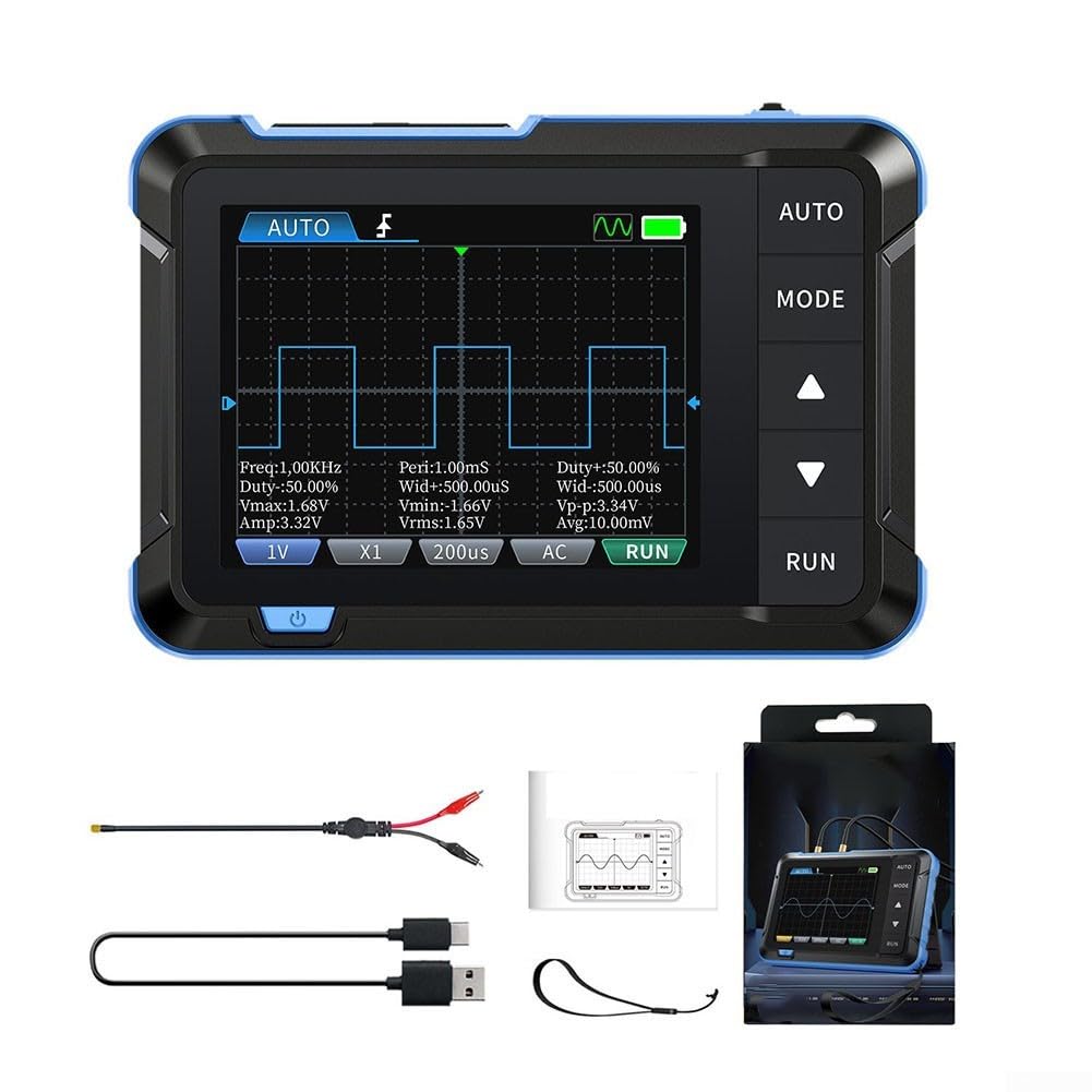 DSO153 Digitales Oszilloskop, 1 MHz Bandbreite, 5 MS/s, Abtastung, USB, tragbares Scope mit Signalgenerator für Elektroniklabor (A)