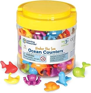 Learning Resources Under The Sea Ocean Counters - 72 Pieces, Ages 3+ Toddler Learning Toys, Counting Toys for Kids, Math Counters for Kids