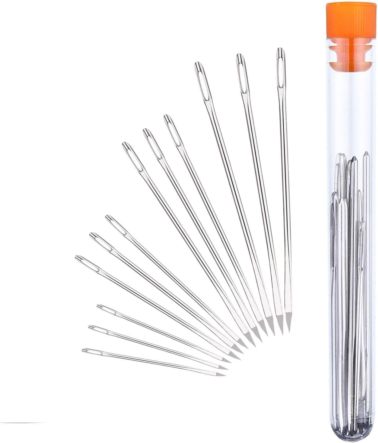 Cutelec 12 Pieces Leather Stitching Needle with 4 Different Sizes for Leather Projects with Clear Bottle