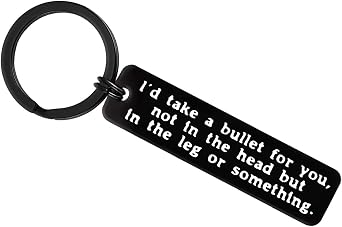 Funny Friendship Gift Best Friend Keychain Id Take a Bullet for You Keyring Sister Brother Friendship Jewelry Birthday Gift for Coworker Appreciation Gift Thank You Keychain for Friends Colleague