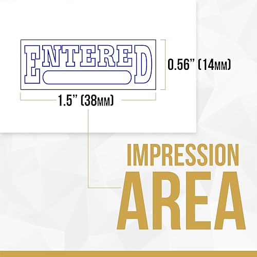 Miniatura 5 de StampMark Sello de oficina de goma autoentintado con tinta azul (ingresado) - tamaño pequeño