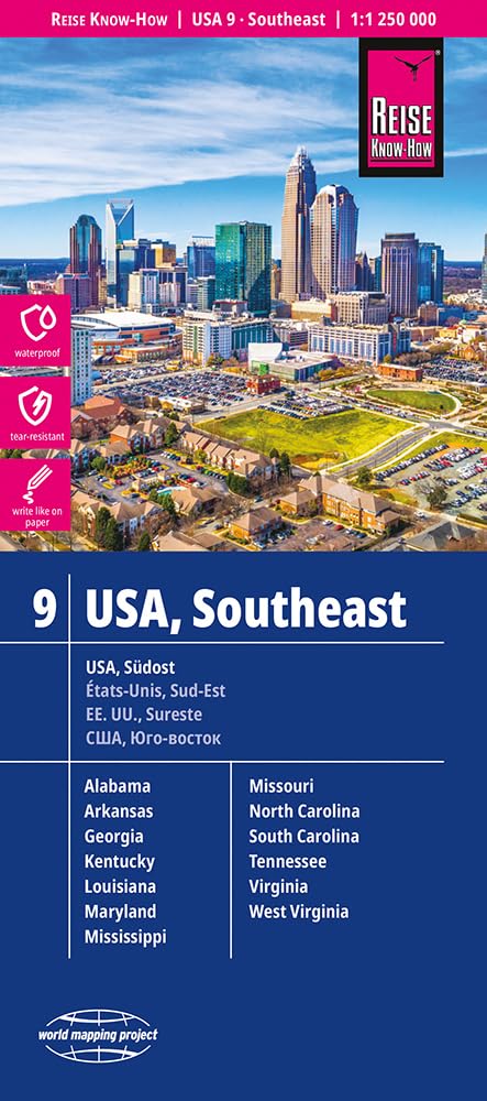 USA 9 Southeast GPS (USA 9 Southeast (1:1.250.000): Missouri, Kentucky, West Virginia, South Carolina)
