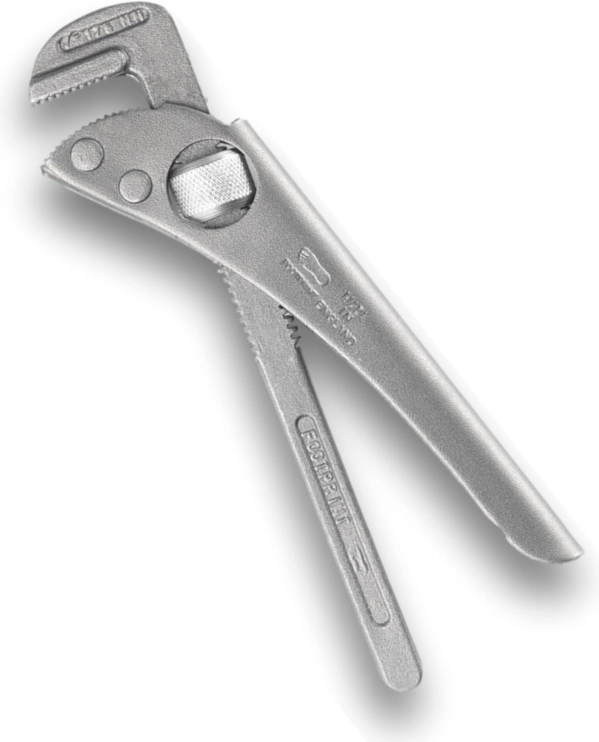 Footprint Adjustable Pipe Wrench - 7 Inch Heavy Duty Strong and Rigid Drop Forged High Carbon Steel Pipe Grips/Spanner. Essential Plumbing Tools Ideal for Plumbers and Heating Engineers.