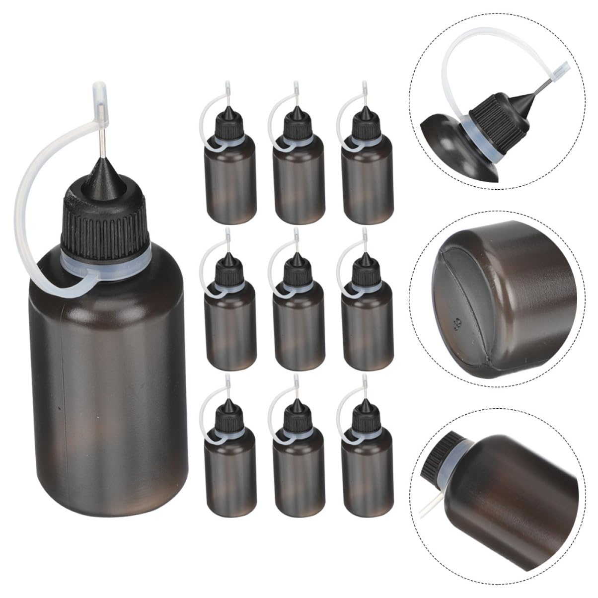 FRCOLOR 5 Sätze Ölflasche Mit Scharfem Mund Nadelspitzen-kleberflasche Quetschflasche Mit Flaschen Zum Auftragen Von Klebstoff Trinkflasche Nadelöler Sport Black 10 Stück * 5