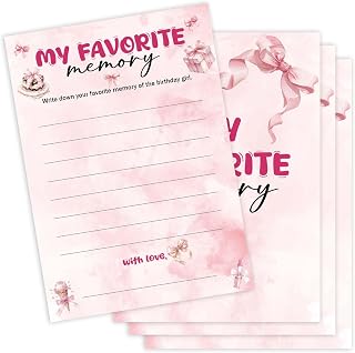 Birthday Games for Adults,25 Sleepover Party Stuff Activities Birthday Decorations, Pink Bow Party Favors Supplies - B05