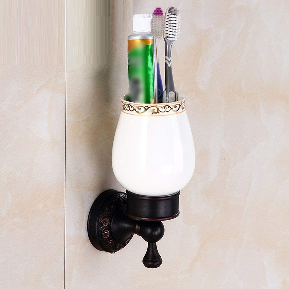 Support brosse à dents noir antique en laiton pour hôtel et maison