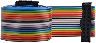 IIVVERR F/F 66cm 16-Pin IDC Flat Jumper Wire Cable Line Connector Multicolor (F/F 66cm 16-Pin IDC Cable de Cinta de Cable de Puente Plano Conector Multicolor