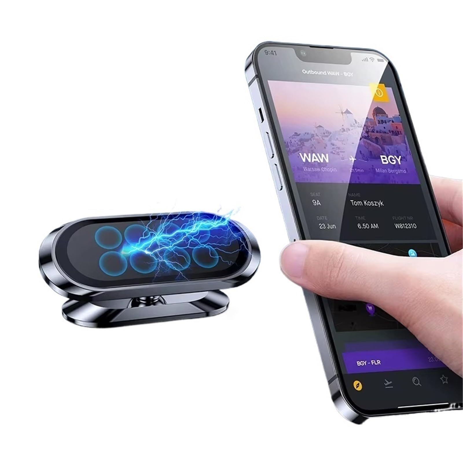 para iPhone Soporte Teléfono Móvil Soporte Magnético Teléfono Teléfono Celular Móvil Magnético Ventilación Aire GPS Soporte Móvil Coche(Black)
