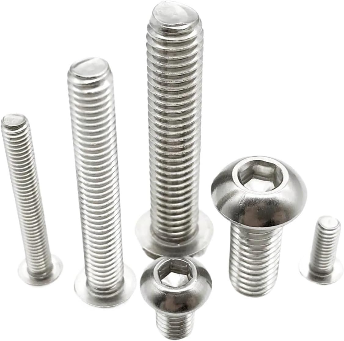 Cgshop-Socket Cap Screws M1.6 M2 M2.5 M3 M4 M5 M6 M8 Stainless Steel Button Head Inner Hex Socket Screw Bolt Fasten to Prevent loosening(6mm,M2 50pcs)