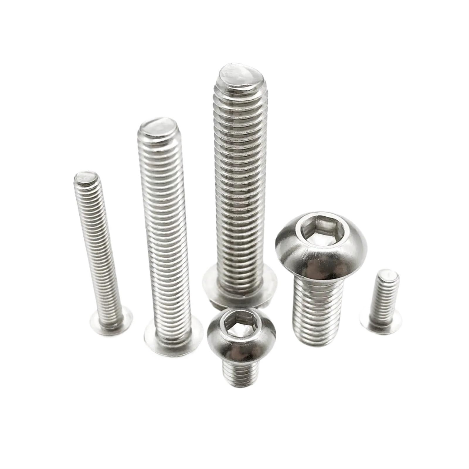 Cgshop-Socket Cap Screws M1.6 M2 M2.5 M3 M4 M5 M6 M8 Stainless Steel Button Head Inner Hex Socket Screw Bolt Fasten to Prevent loosening(6mm,M2 50pcs)