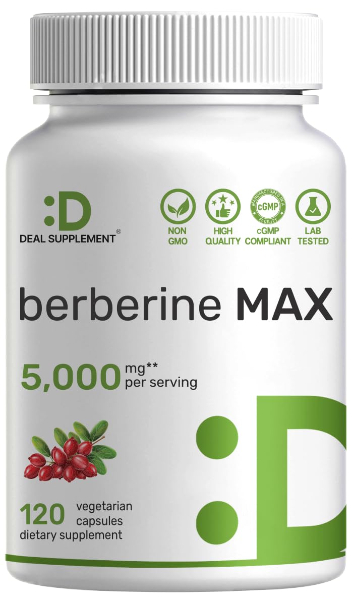 DEAL SUPPLEMENT Berberine MAX 5,000mg** Per Serving, 240 Veggie Capsules Berberine HCl with Turmeric Root Extract | Non-GMO, Gluten Free, Soy Free — Amazon image 8