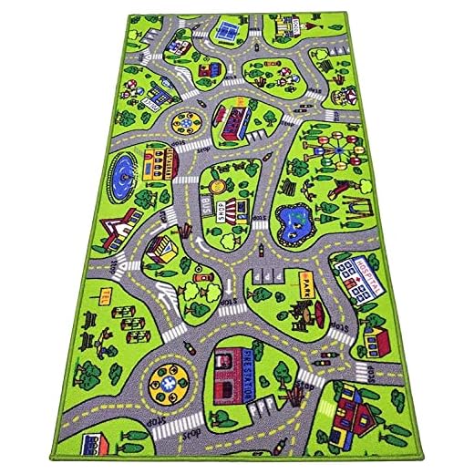 toyvelt Kids Playmat Car Rug -Educational Car Rugs for Kids Road and Traffic Carpet Multi Color Play Rug - Kids Rugs for Playroom & Kids Bedroom Best Car Rugs for Kids and Kids Play Rug Ages 3 4 5 6