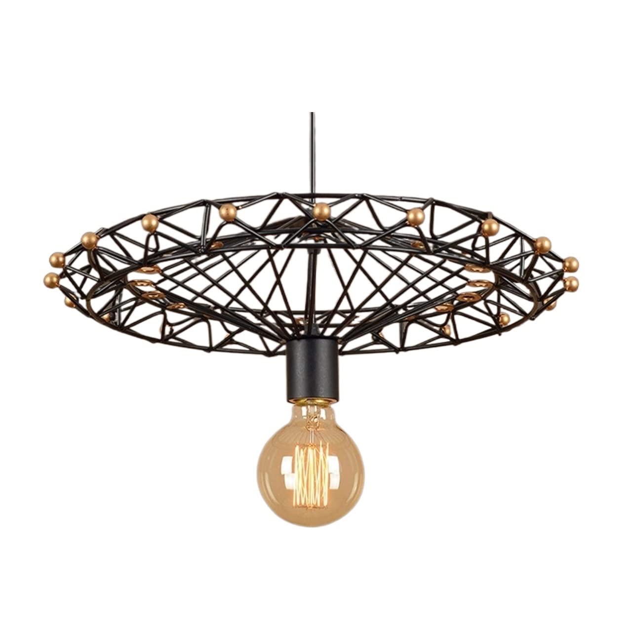 Lustre Edison rétro pour bar et hôtel suspension vintage en roue de galerie
